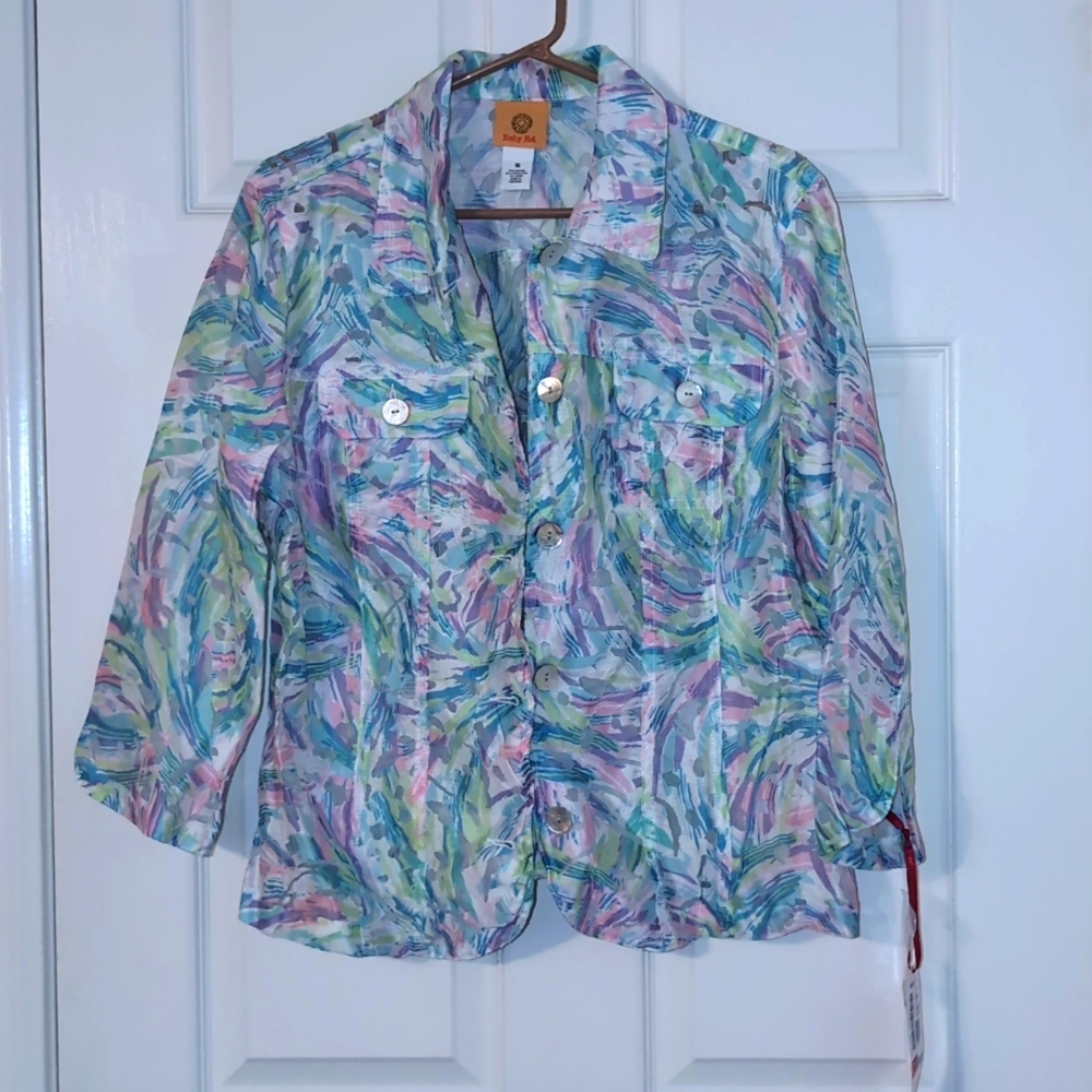 Ruby Red Sheer Top/Blazer